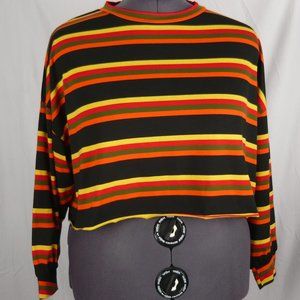 Shein Plus Size 2X Long Sleeved Multicolor Crop Top